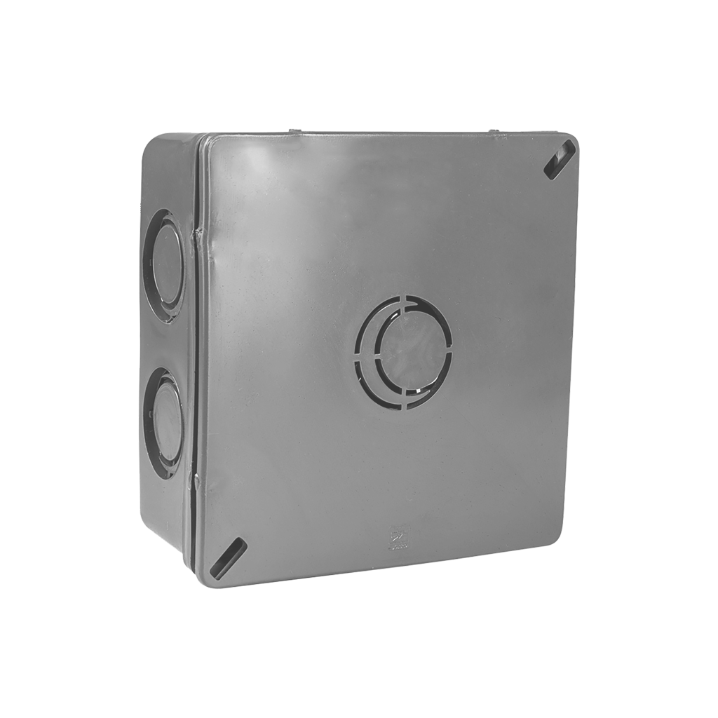 Caja de Registro Plástica 400x400mm con tapa lisa gris CP404044 